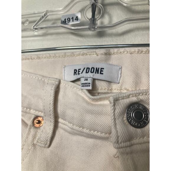 Re/Done Off White 70S Stove Pipe Ankle Jean with Raw Hem Sz 28 - Picture 3 of 3